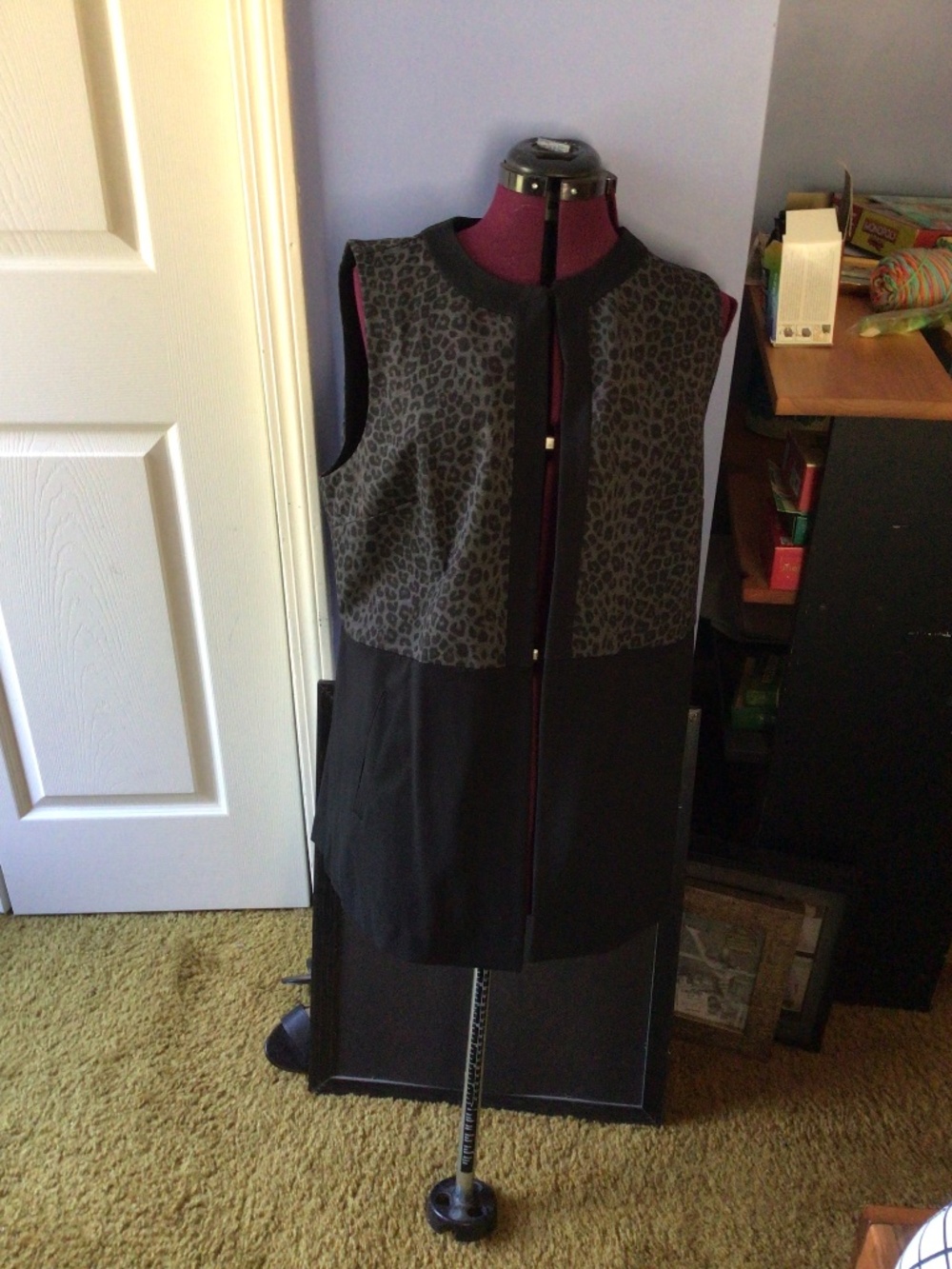 Chicos animals print long vest size Chicos 2 or large
